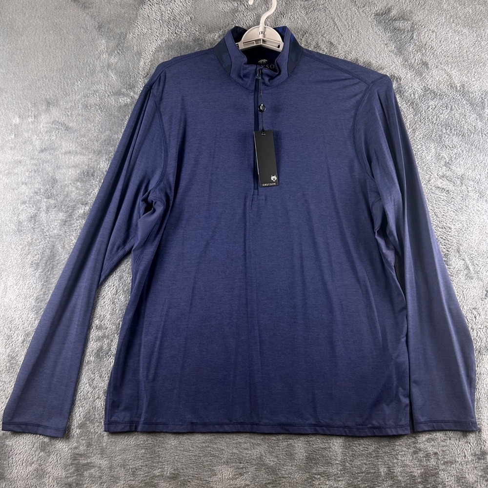 Greyson Mens Maltese Blue - Camo Golf Quarter Zip Performance Pullover XL NWT